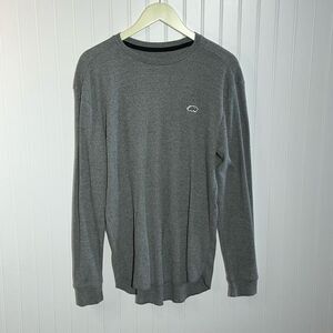 Ecko Unltd Shirt Long Sleeve Shirt Mens Large Gray Crew Neck Pullover Waffle